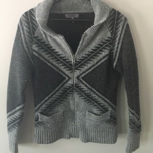 Men’s Patterned Gray Wool Sweater